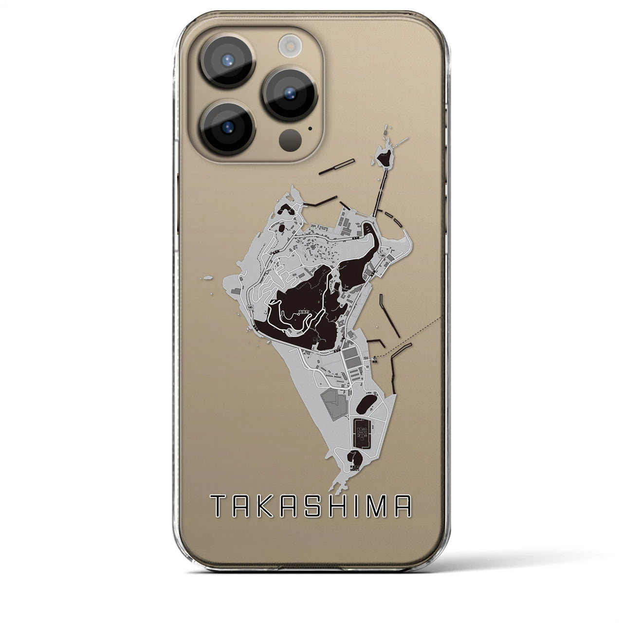 【高島(長崎県)】地図柄iPhoneケース(クリアタイプ)