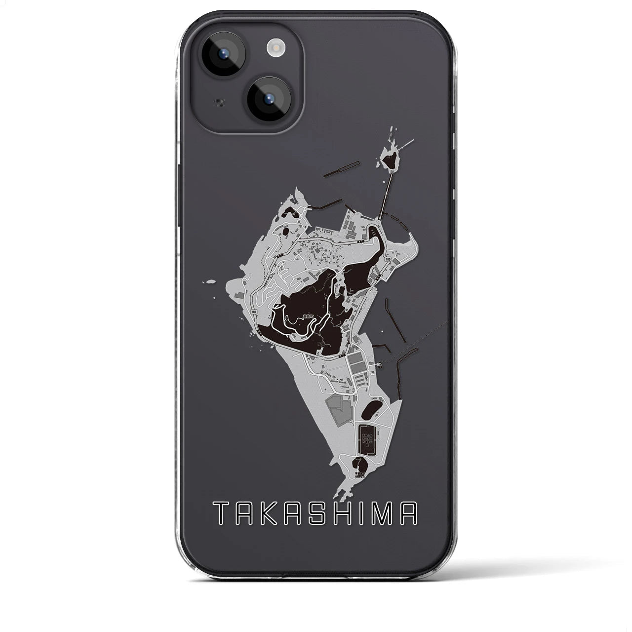 【高島(長崎県)】地図柄iPhoneケース(クリアタイプ)