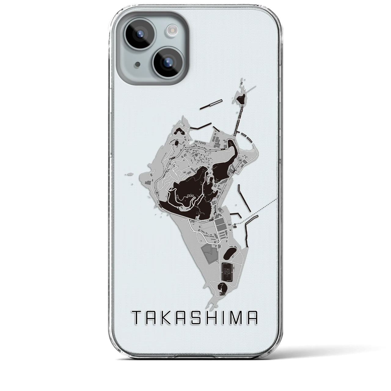 【高島(長崎県)】地図柄iPhoneケース(クリアタイプ)
