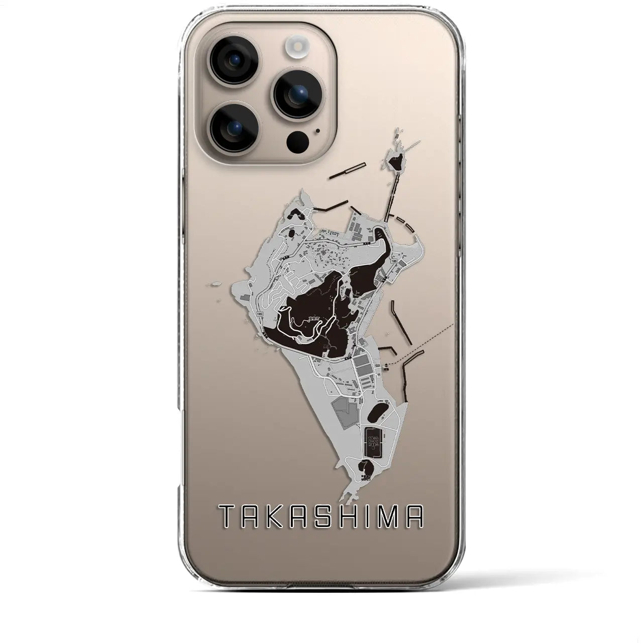 【高島(長崎県)】地図柄iPhoneケース(クリアタイプ)