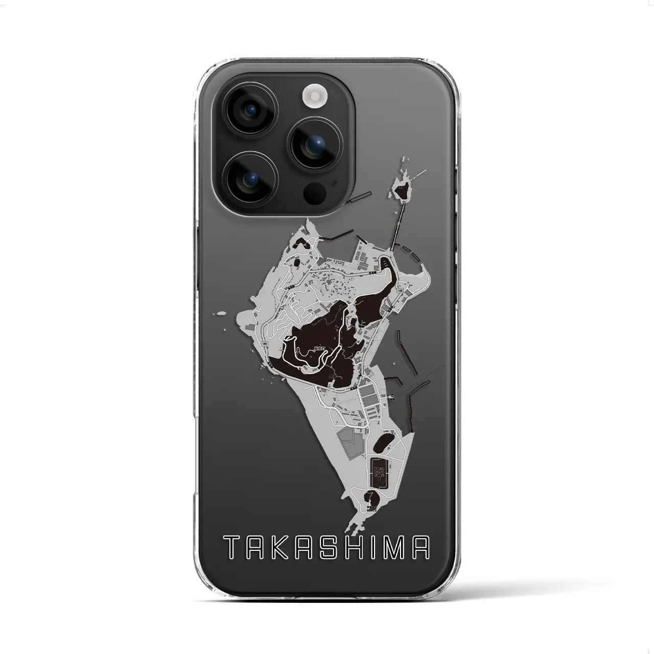【高島(長崎県)】地図柄iPhoneケース(クリアタイプ)