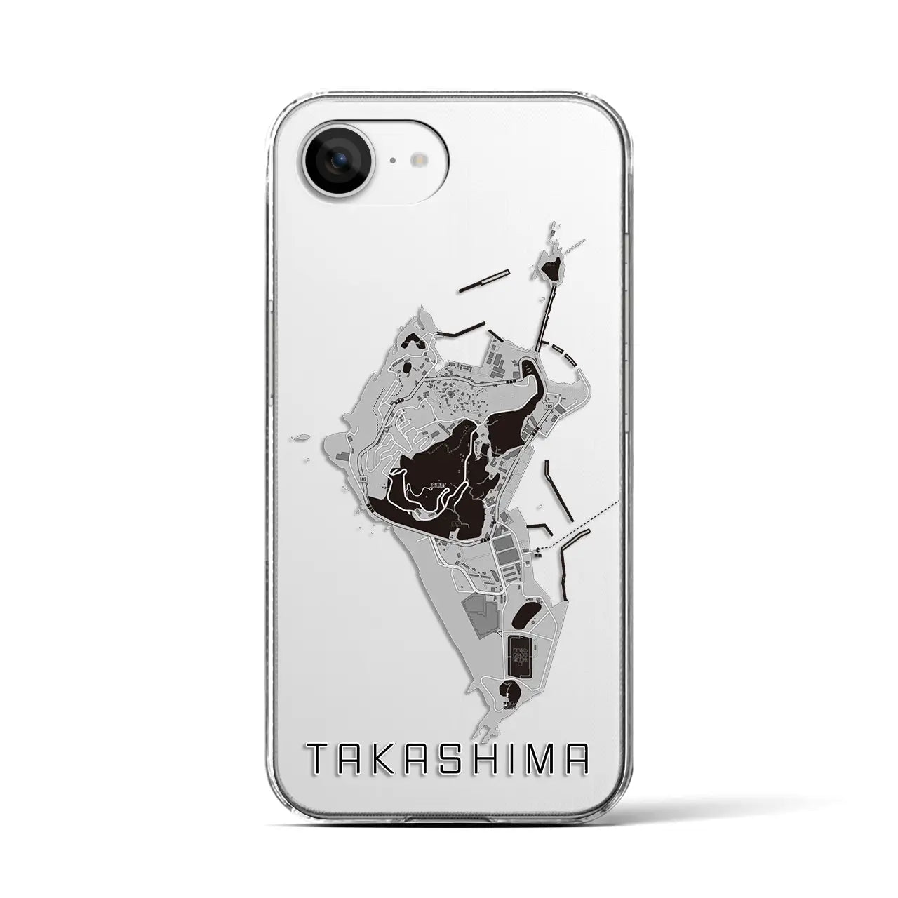 【高島(長崎県)】地図柄iPhoneケース(クリアタイプ)