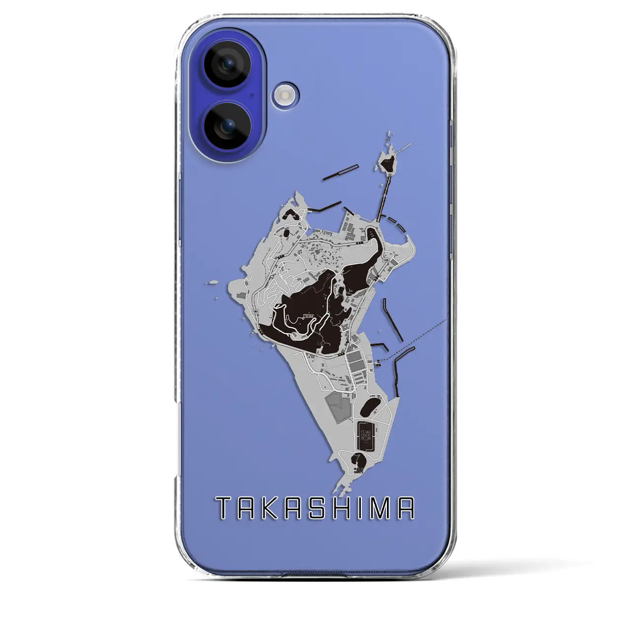【高島(長崎県)】地図柄iPhoneケース(クリアタイプ)