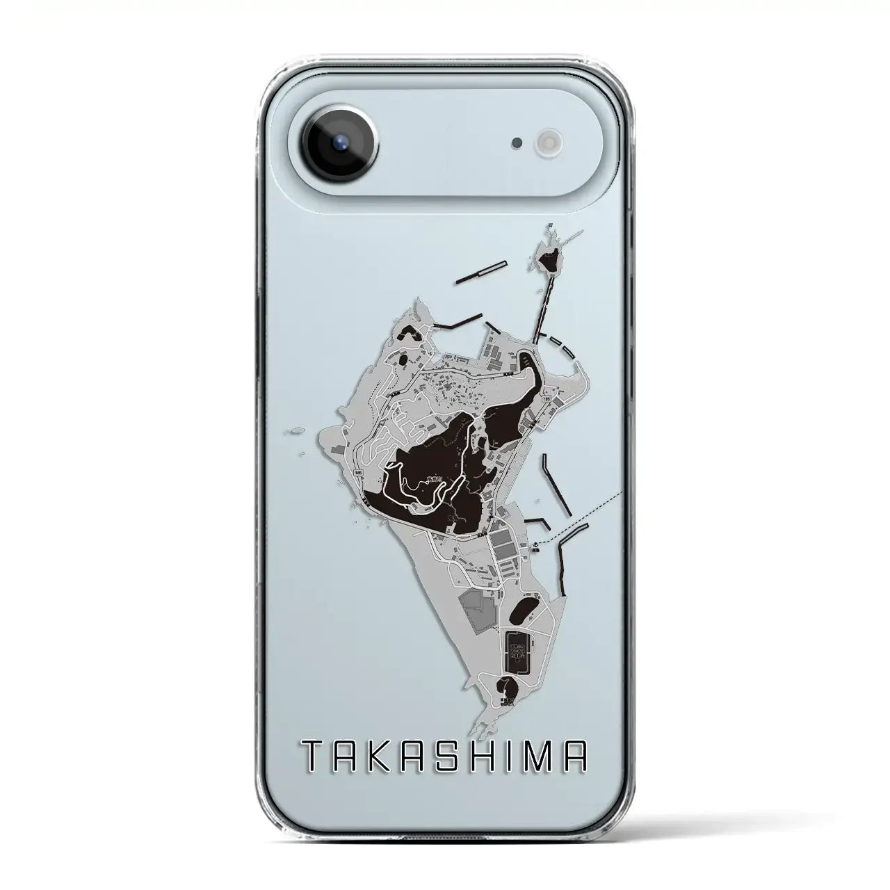 【高島(長崎県)】地図柄iPhoneケース(クリアタイプ)