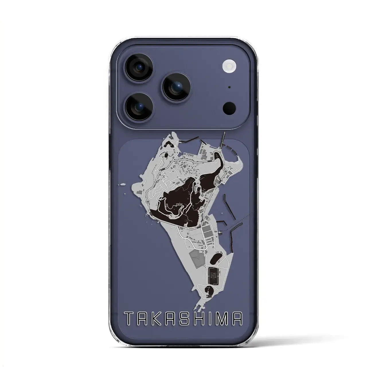 【高島(長崎県)】地図柄iPhoneケース(クリアタイプ)