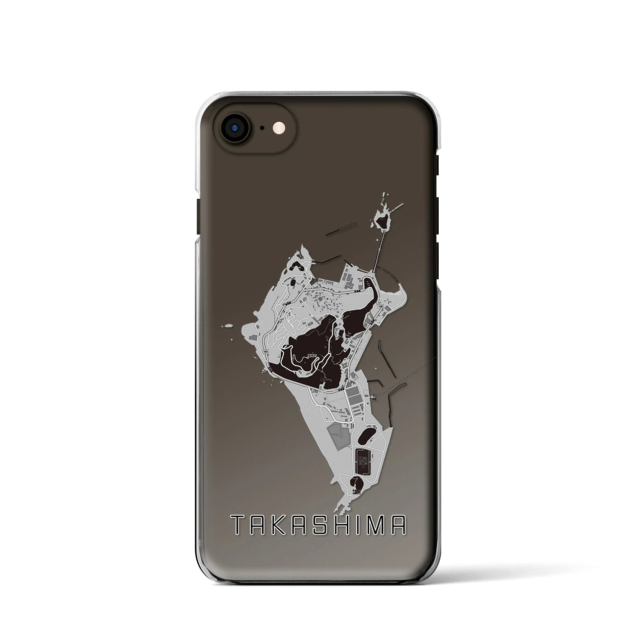 【高島(長崎県)】地図柄iPhoneケース(クリアタイプ)