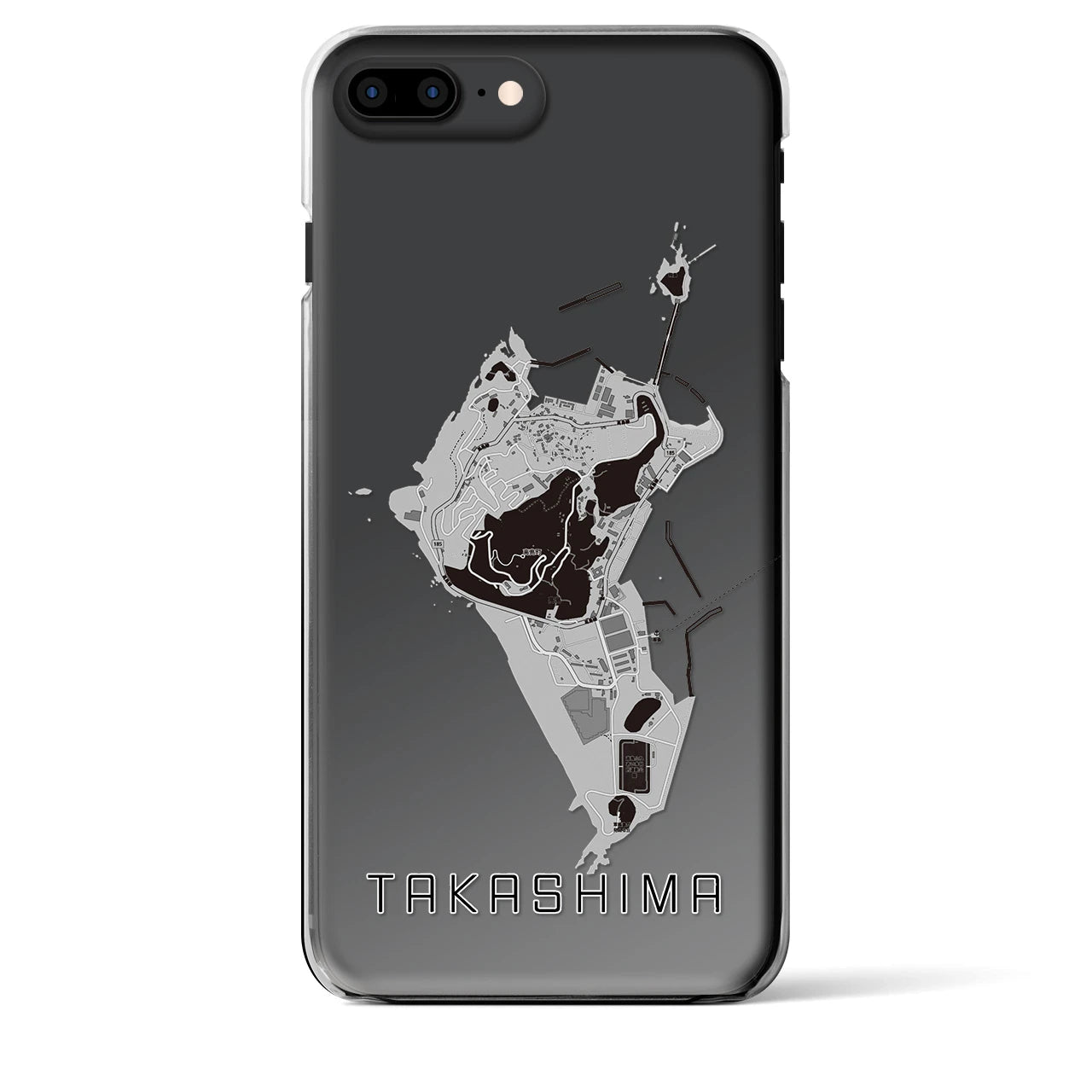 【高島(長崎県)】地図柄iPhoneケース(クリアタイプ)