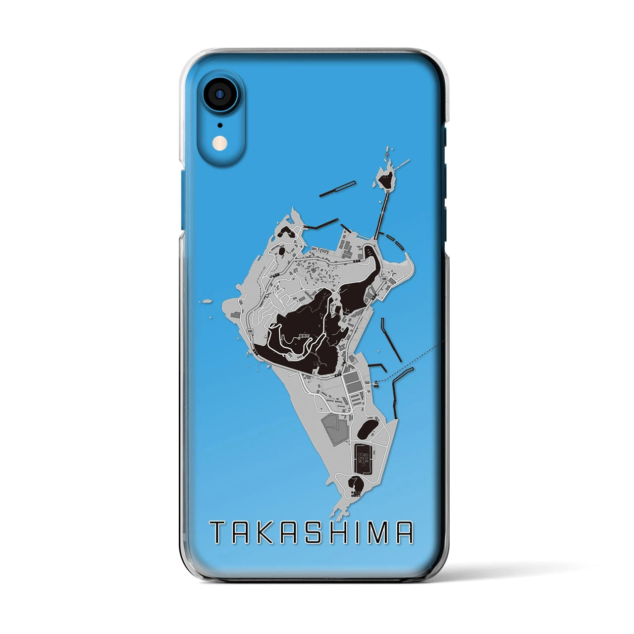 【高島(長崎県)】地図柄iPhoneケース(クリアタイプ)