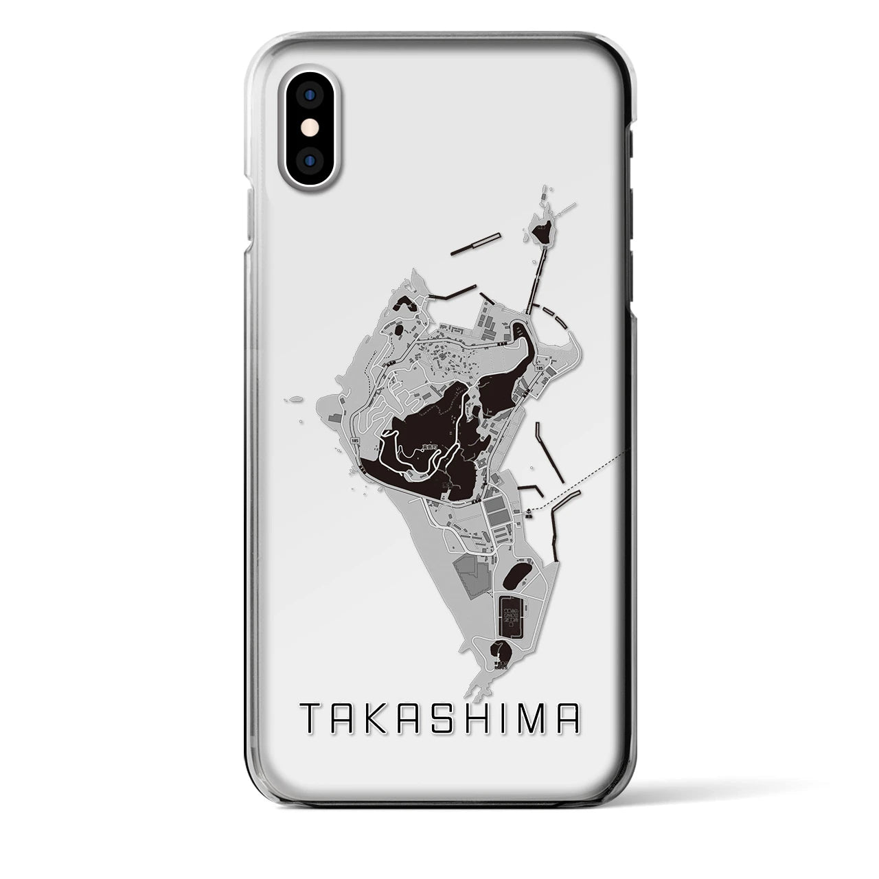 【高島(長崎県)】地図柄iPhoneケース(クリアタイプ)