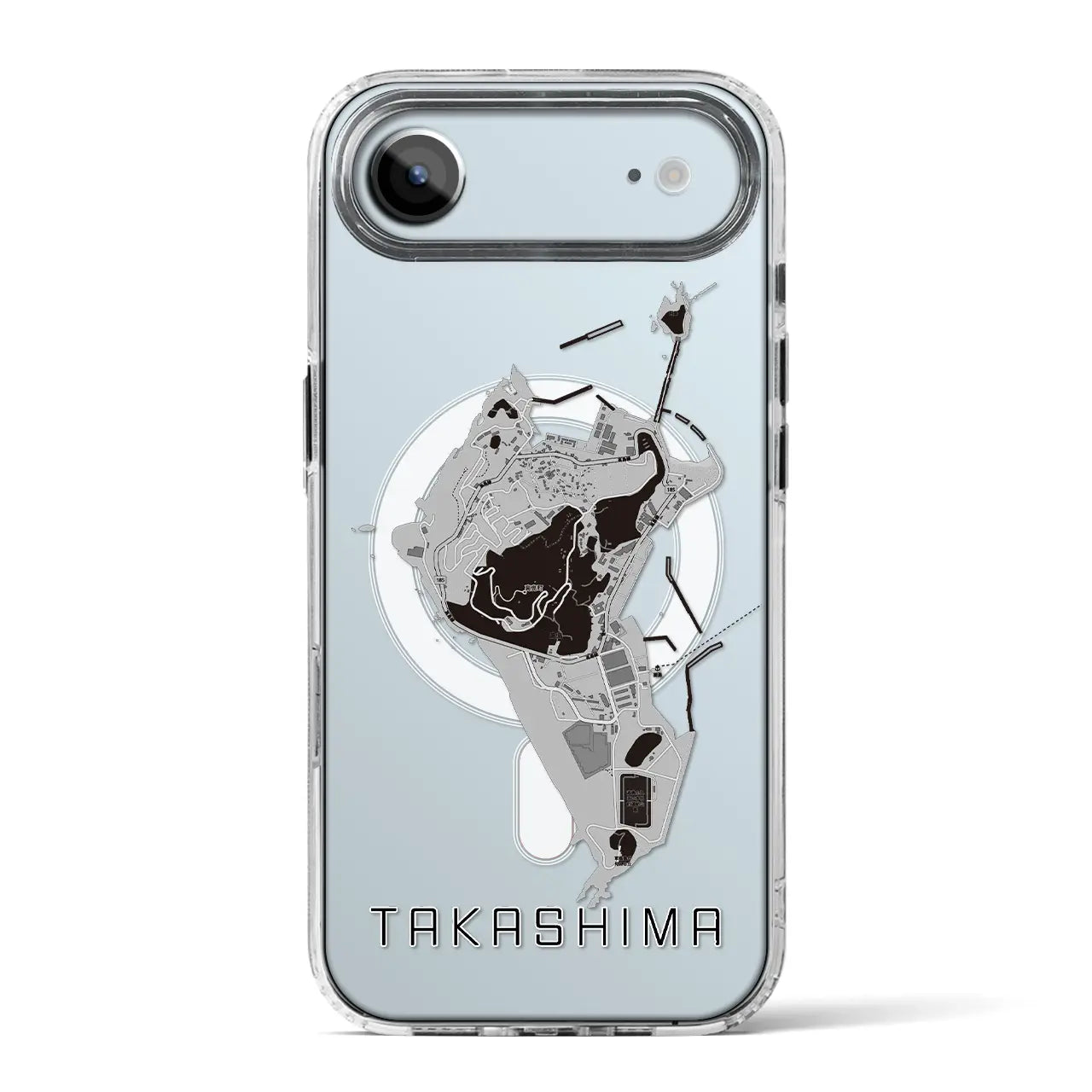 【高島(長崎県)】地図柄iPhoneケース(MagSafeタイプ)