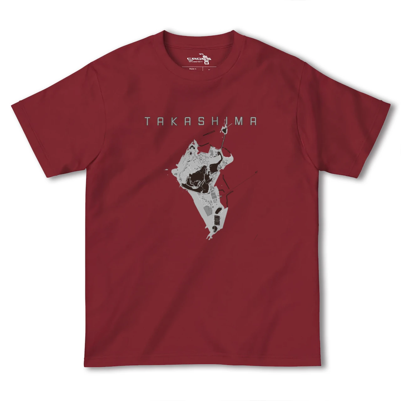 【高島(長崎県)(長崎県)】地図柄ヘビーウェイトTシャツ