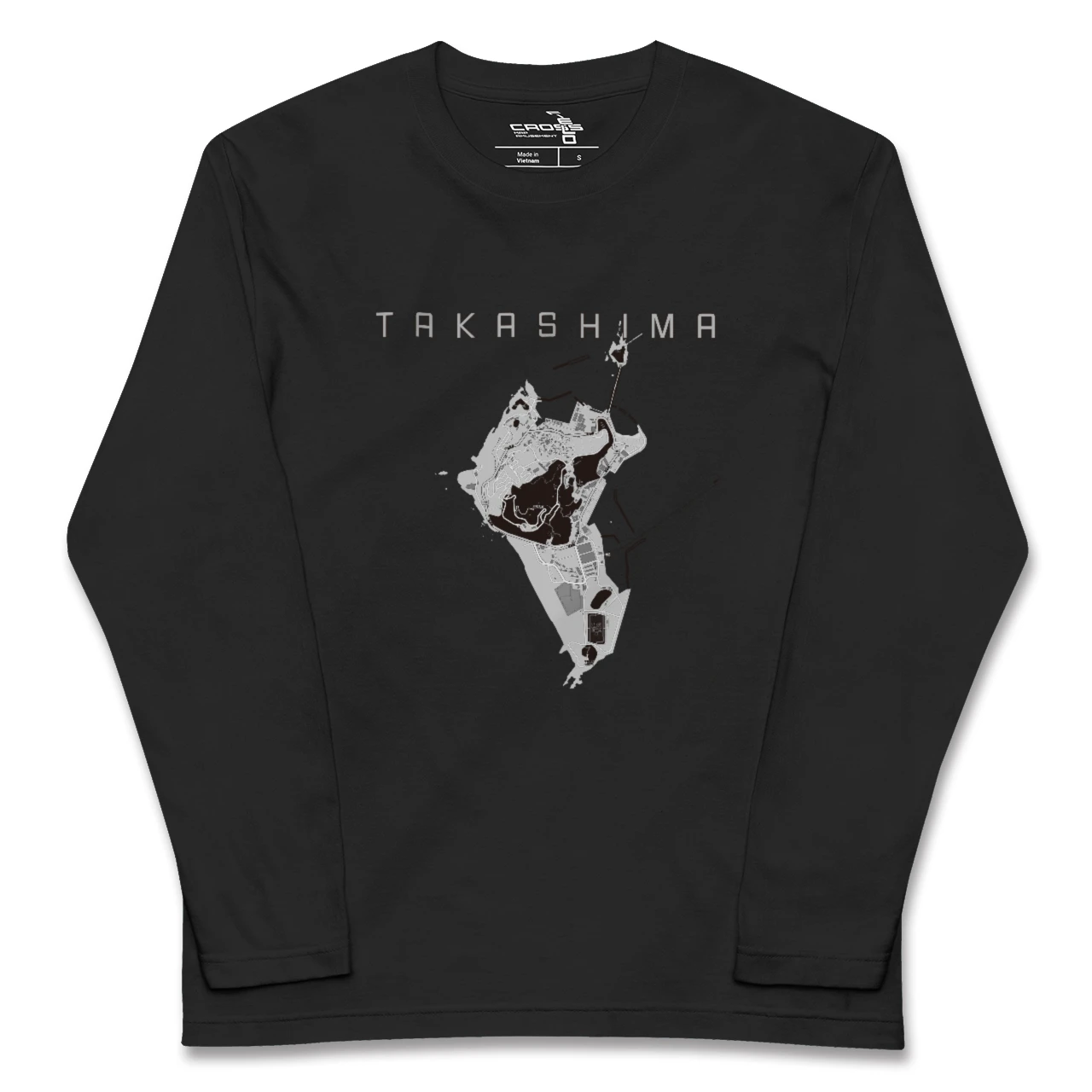 【高島(長崎県)(長崎県)】地図柄ロングスリーブTシャツ