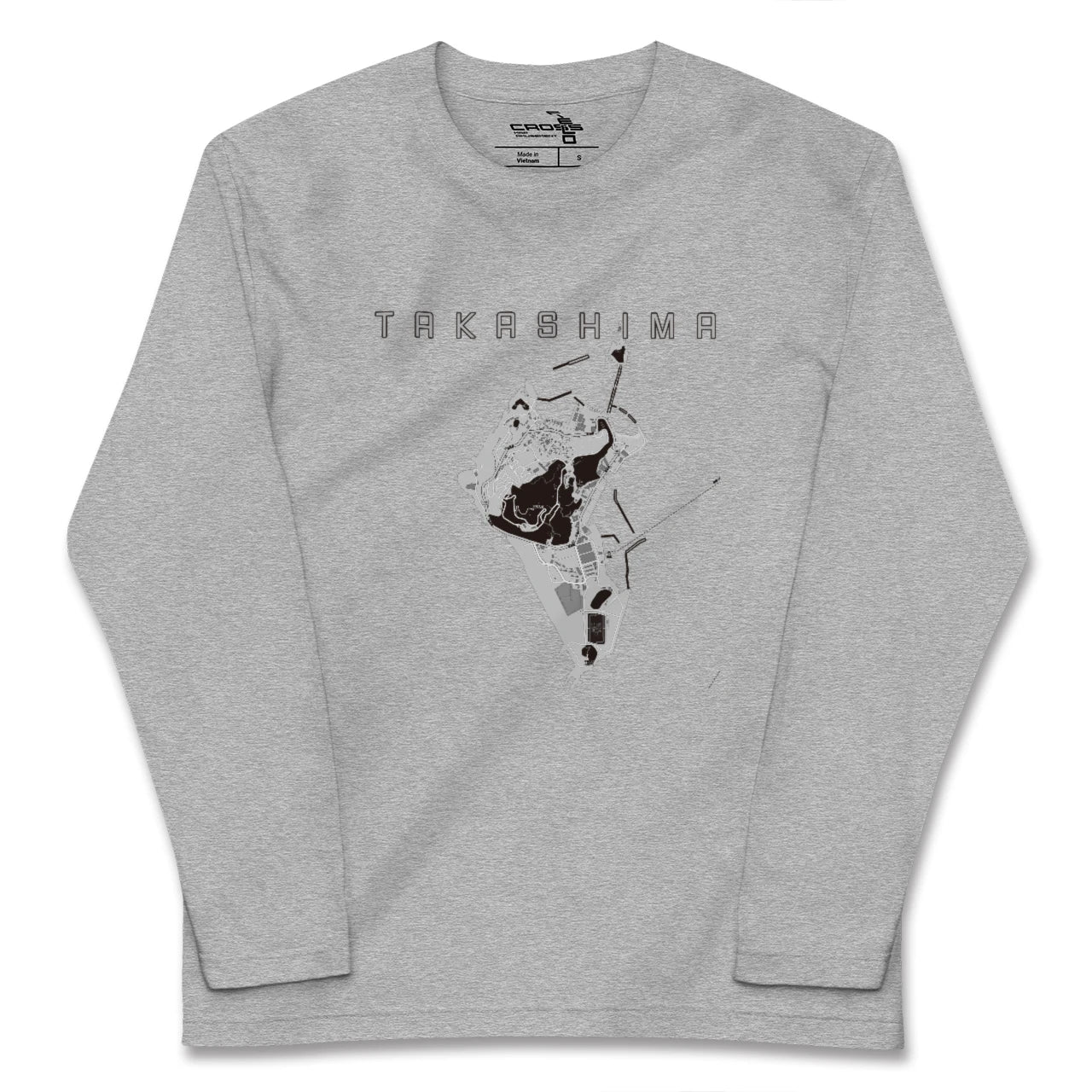 【高島(長崎県)(長崎県)】地図柄ロングスリーブTシャツ