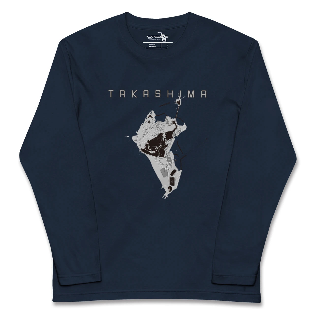 【高島(長崎県)(長崎県)】地図柄ロングスリーブTシャツ