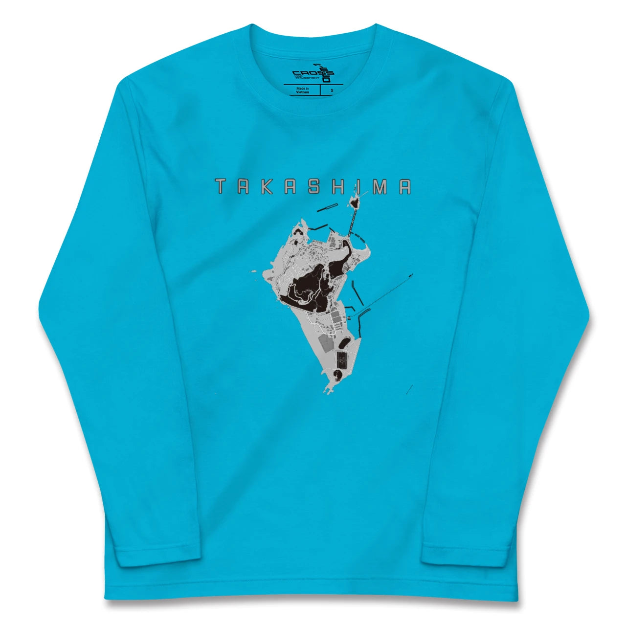 【高島(長崎県)(長崎県)】地図柄ロングスリーブTシャツ