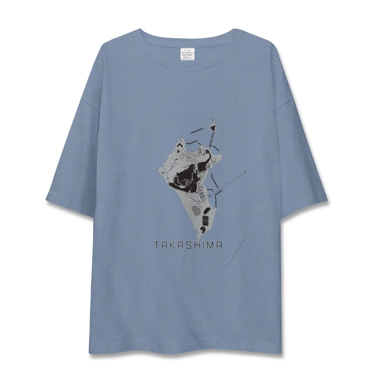 【高島(長崎県)(長崎県)】地図柄ビッグシルエットTシャツ
