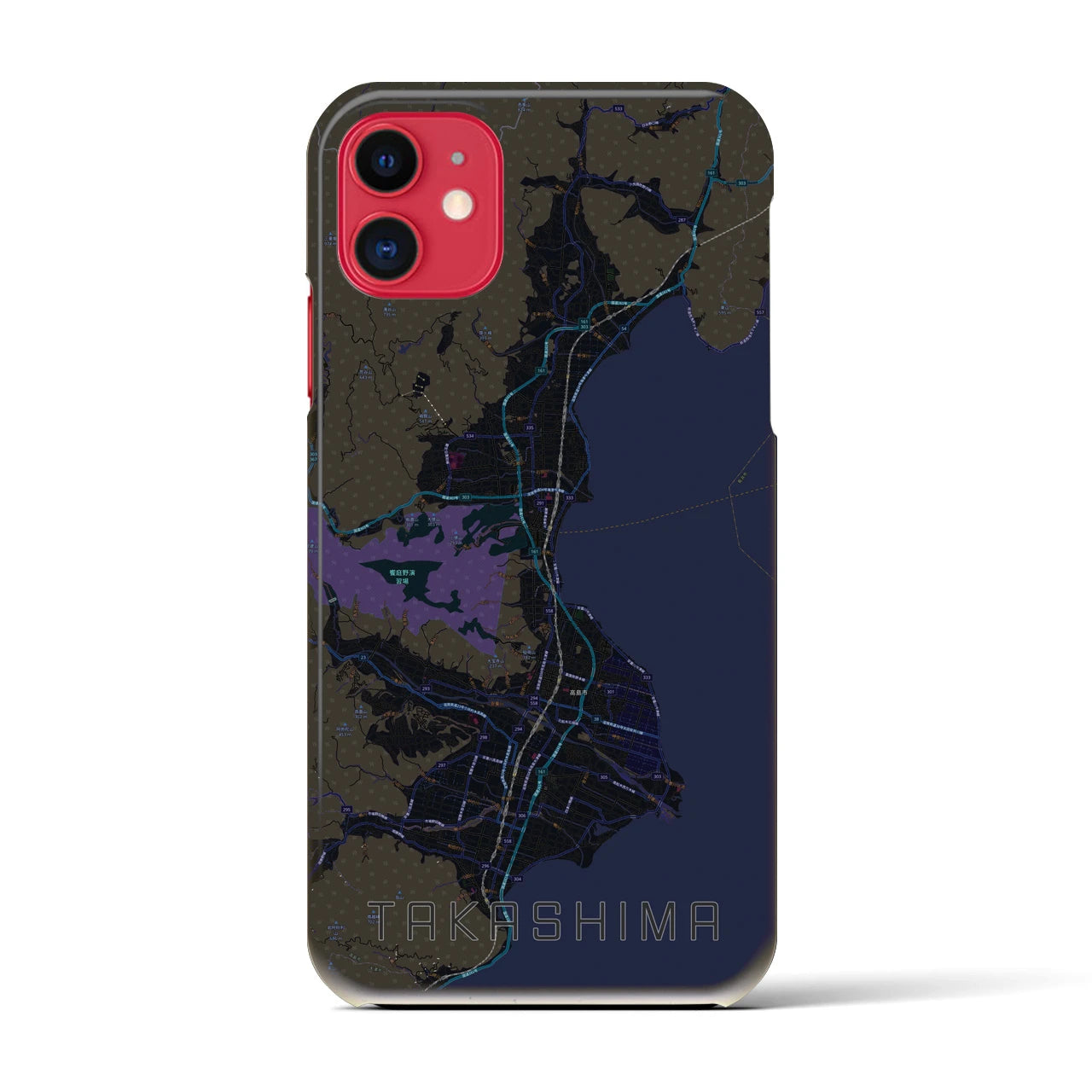 【高島(滋賀県)】地図柄iPhoneケース(バックカバータイプ)