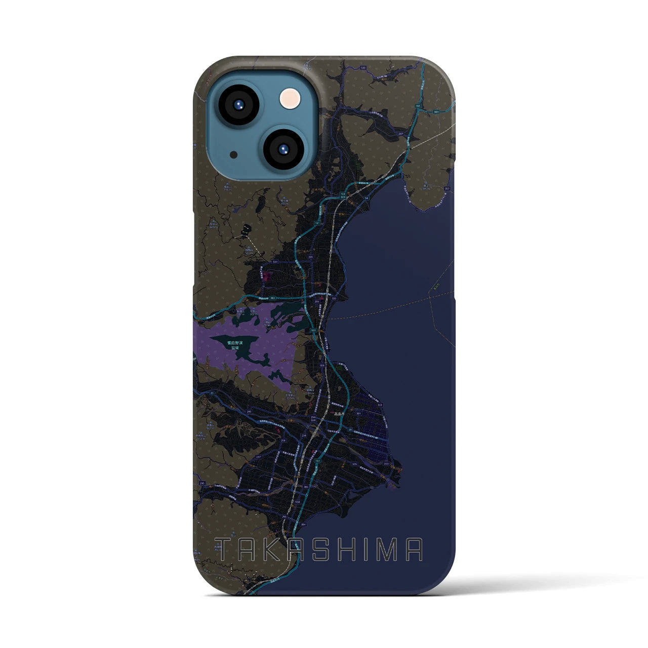 【高島(滋賀県)】地図柄iPhoneケース(バックカバータイプ)