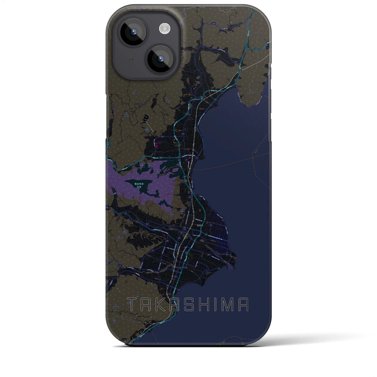 【高島(滋賀県)】地図柄iPhoneケース(バックカバータイプ)