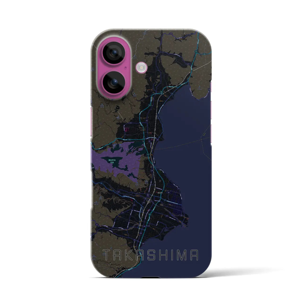 【高島(滋賀県)】地図柄iPhoneケース(バックカバータイプ)