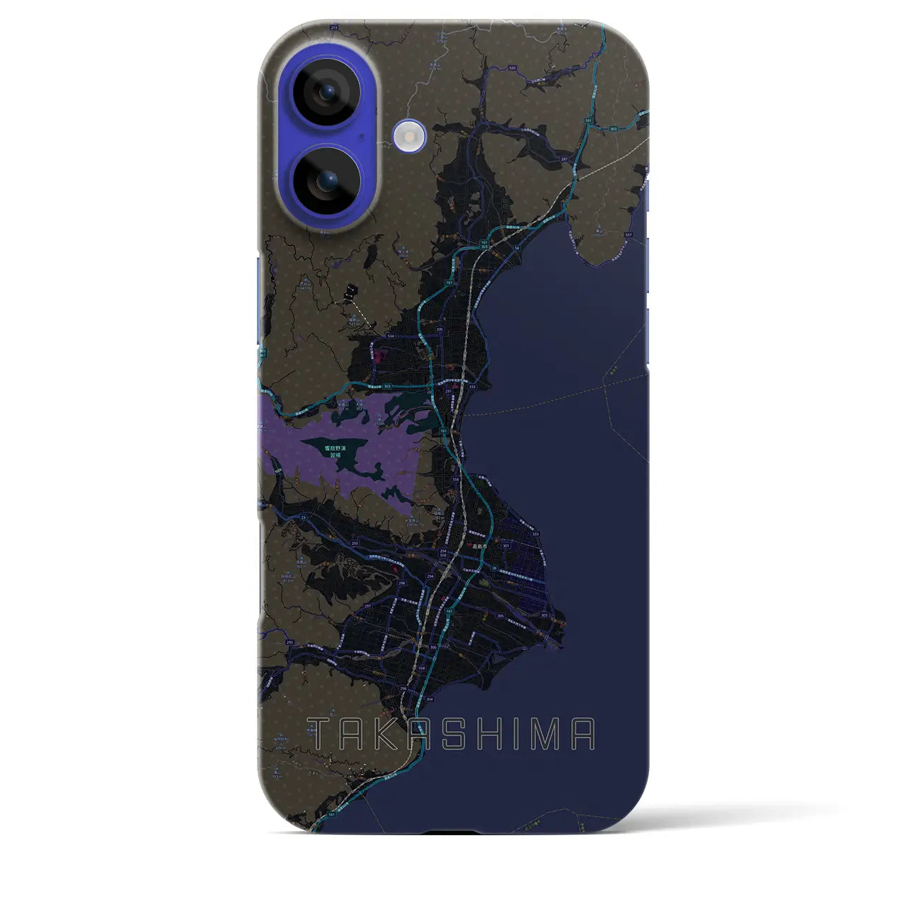 【高島(滋賀県)】地図柄iPhoneケース(バックカバータイプ)