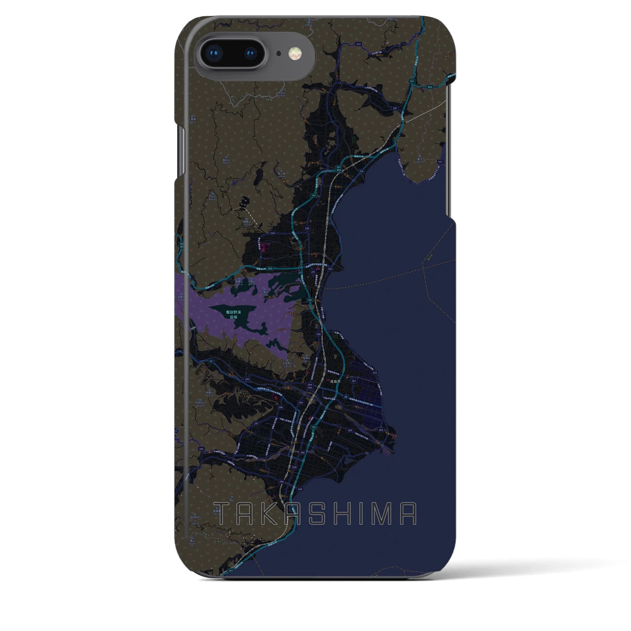 【高島(滋賀県)】地図柄iPhoneケース(バックカバータイプ)
