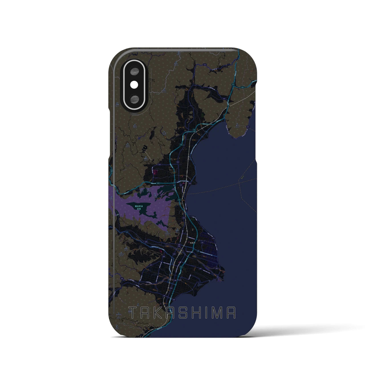 【高島(滋賀県)】地図柄iPhoneケース(バックカバータイプ)