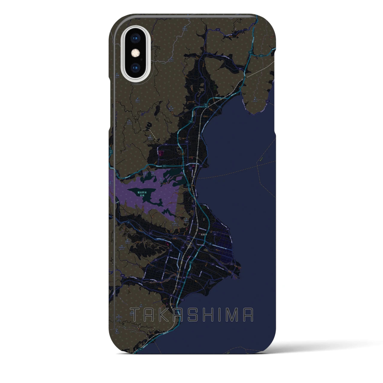 【高島(滋賀県)】地図柄iPhoneケース(バックカバータイプ)