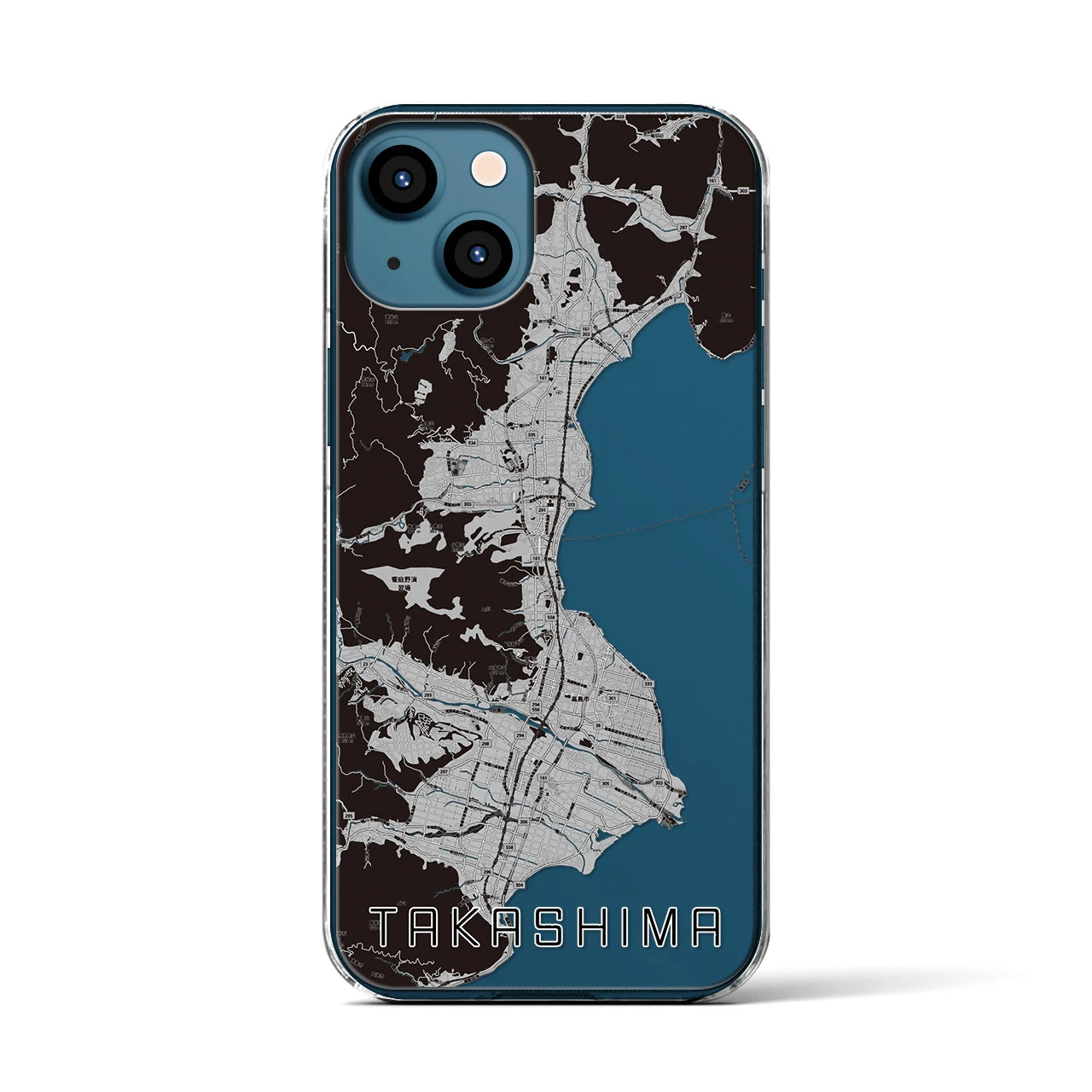 【高島(滋賀県)】地図柄iPhoneケース(クリアタイプ)