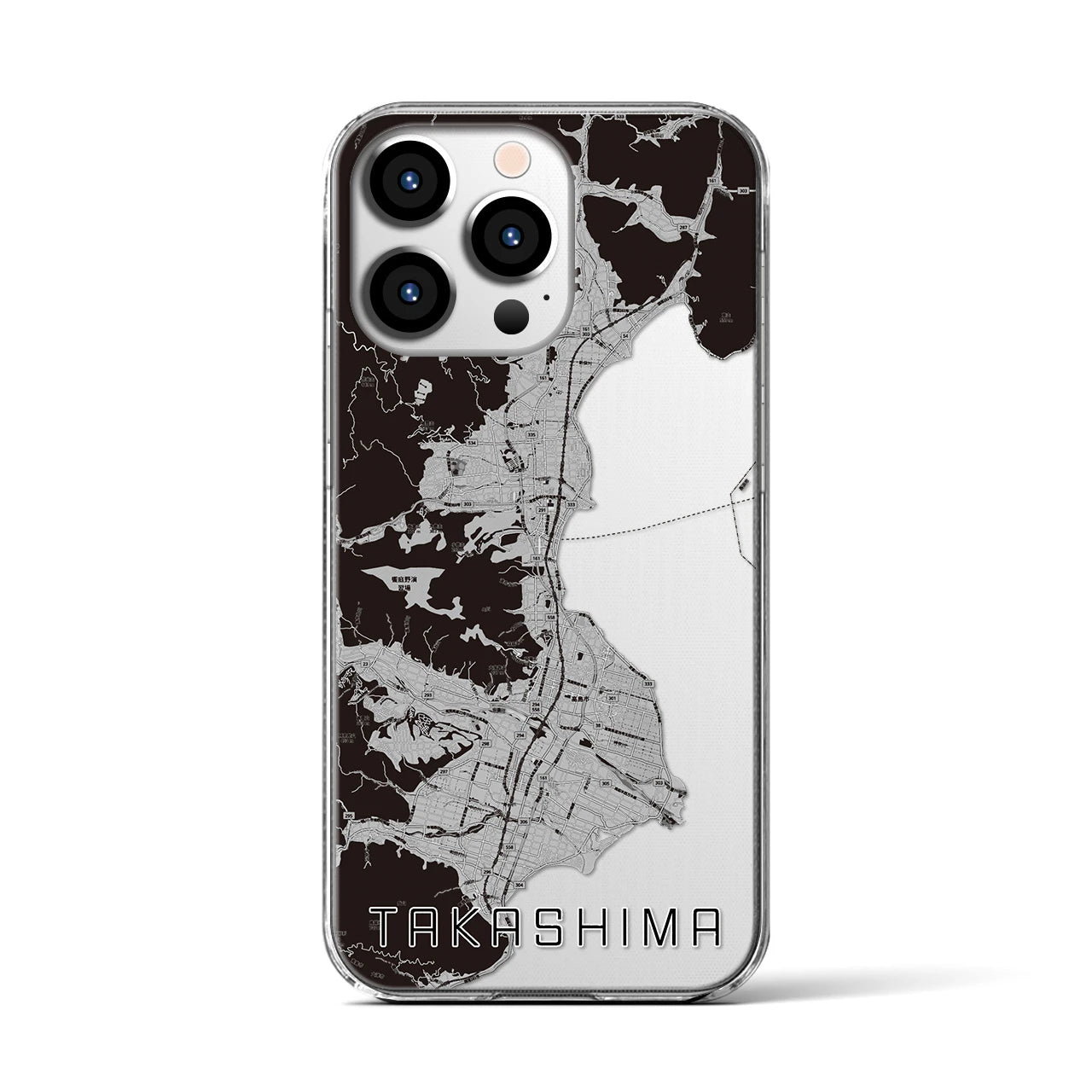 【高島(滋賀県)】地図柄iPhoneケース(クリアタイプ)