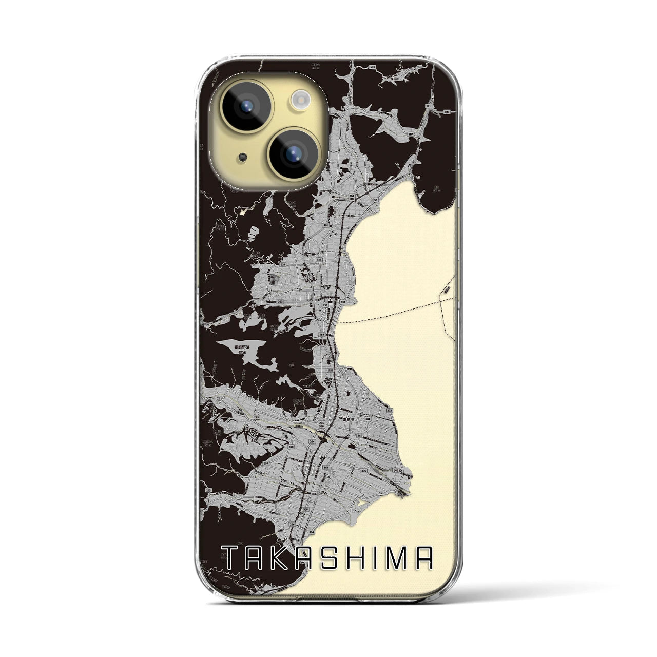 【高島(滋賀県)】地図柄iPhoneケース(クリアタイプ)