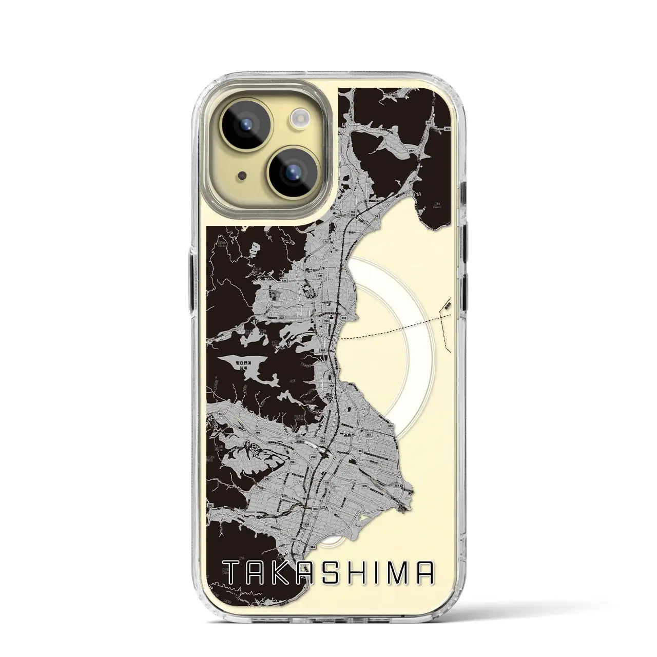 【高島(滋賀県)】地図柄iPhoneケース(MagSafeタイプ)