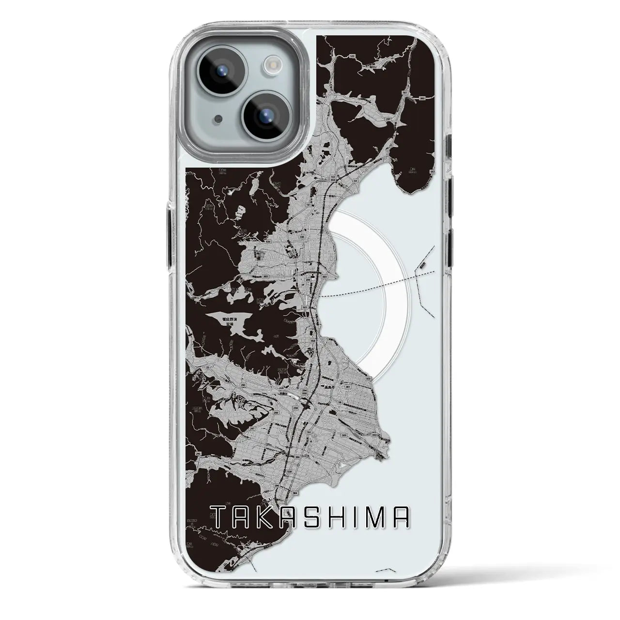 【高島(滋賀県)】地図柄iPhoneケース(MagSafeタイプ)