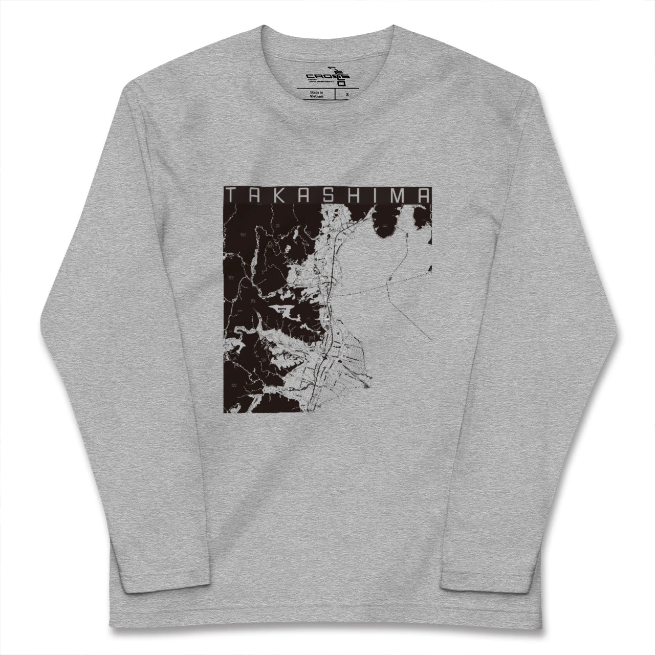 【高島(滋賀県)】地図柄ロングスリーブTシャツ