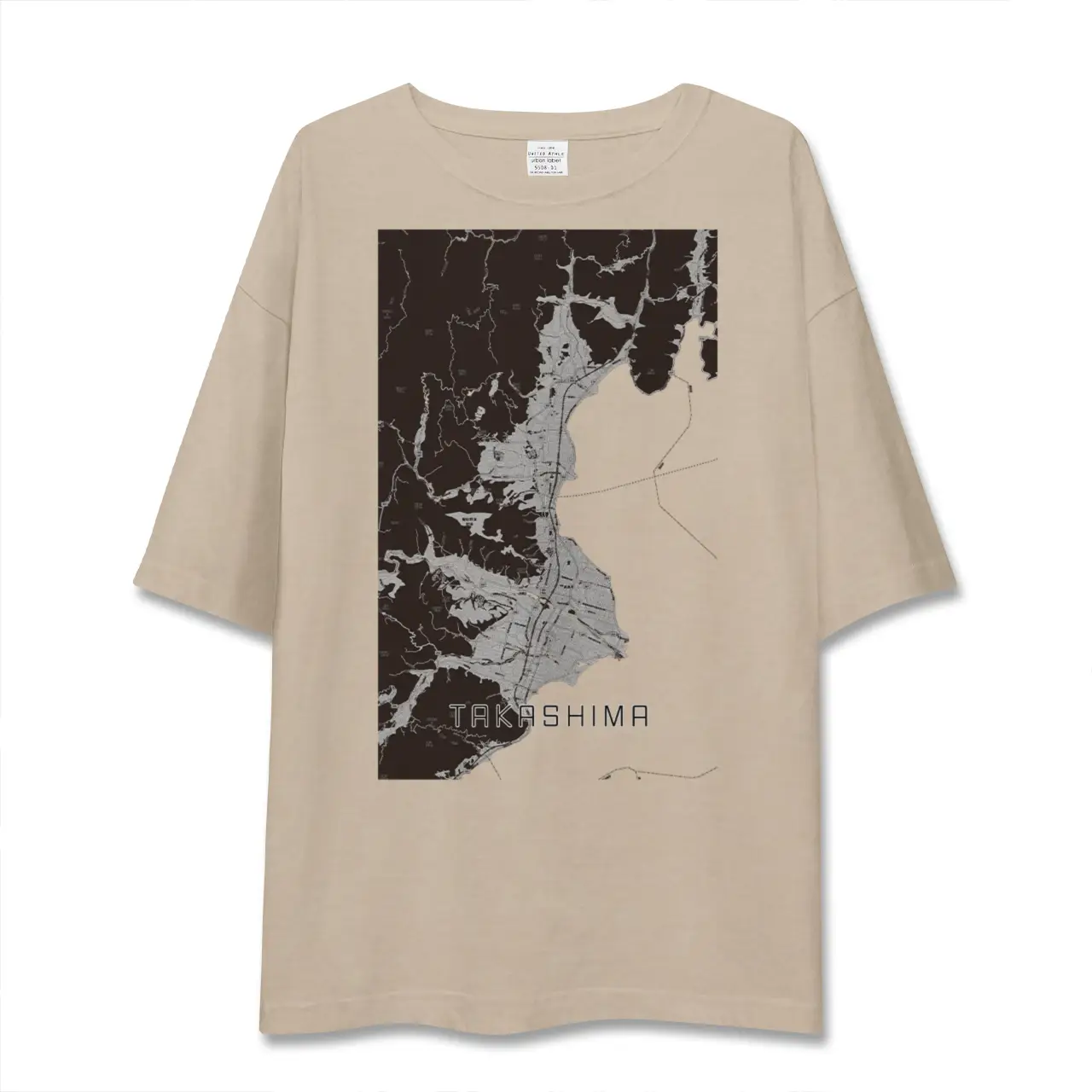 【高島(滋賀県)】地図柄ビッグシルエットTシャツ