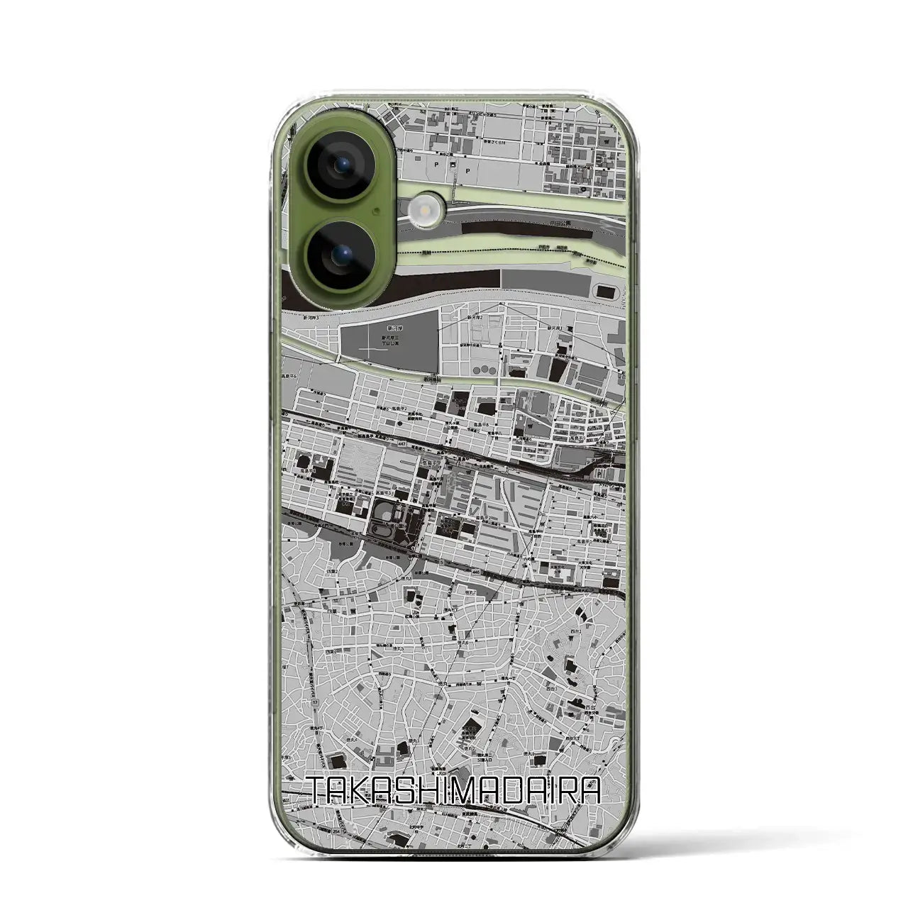 【高島平(東京都)】地図柄iPhoneケース(クリアタイプ)モノトーン・iPhone 17 Pro Max 用