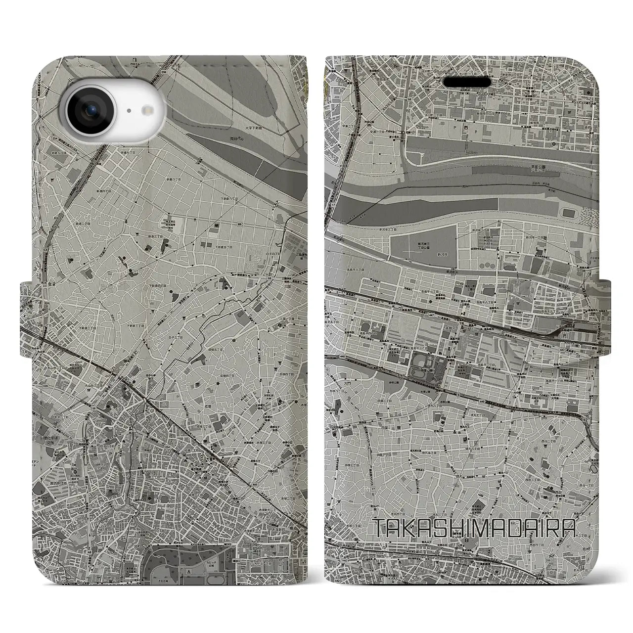【高島平(東京都)】地図柄iPhoneケース(手帳タイプ)
