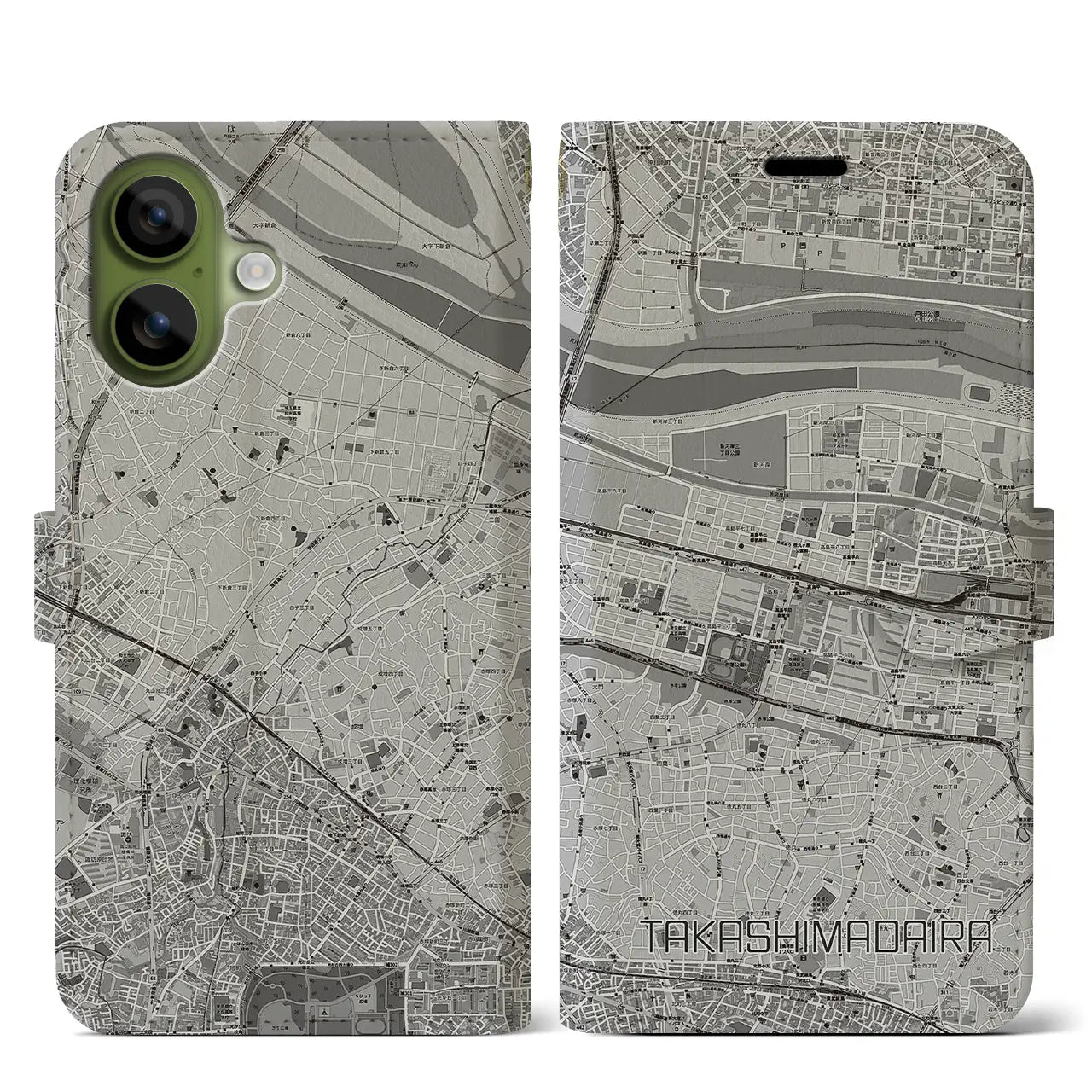 【高島平(東京都)】地図柄iPhoneケース(手帳タイプ)