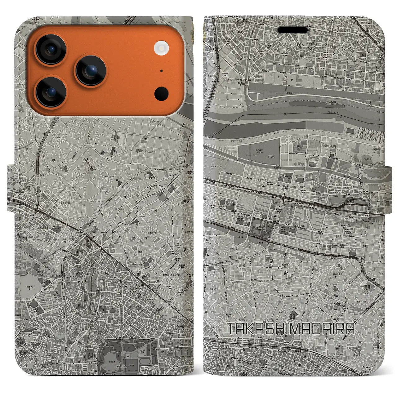 【高島平(東京都)】地図柄iPhoneケース(手帳タイプ)