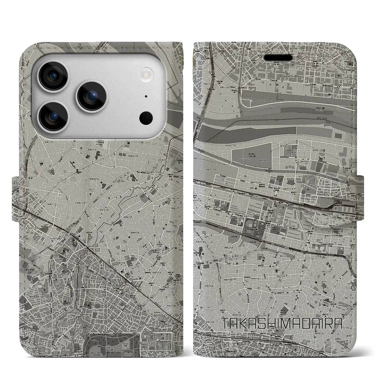 【高島平(東京都)】地図柄iPhoneケース(手帳タイプ)