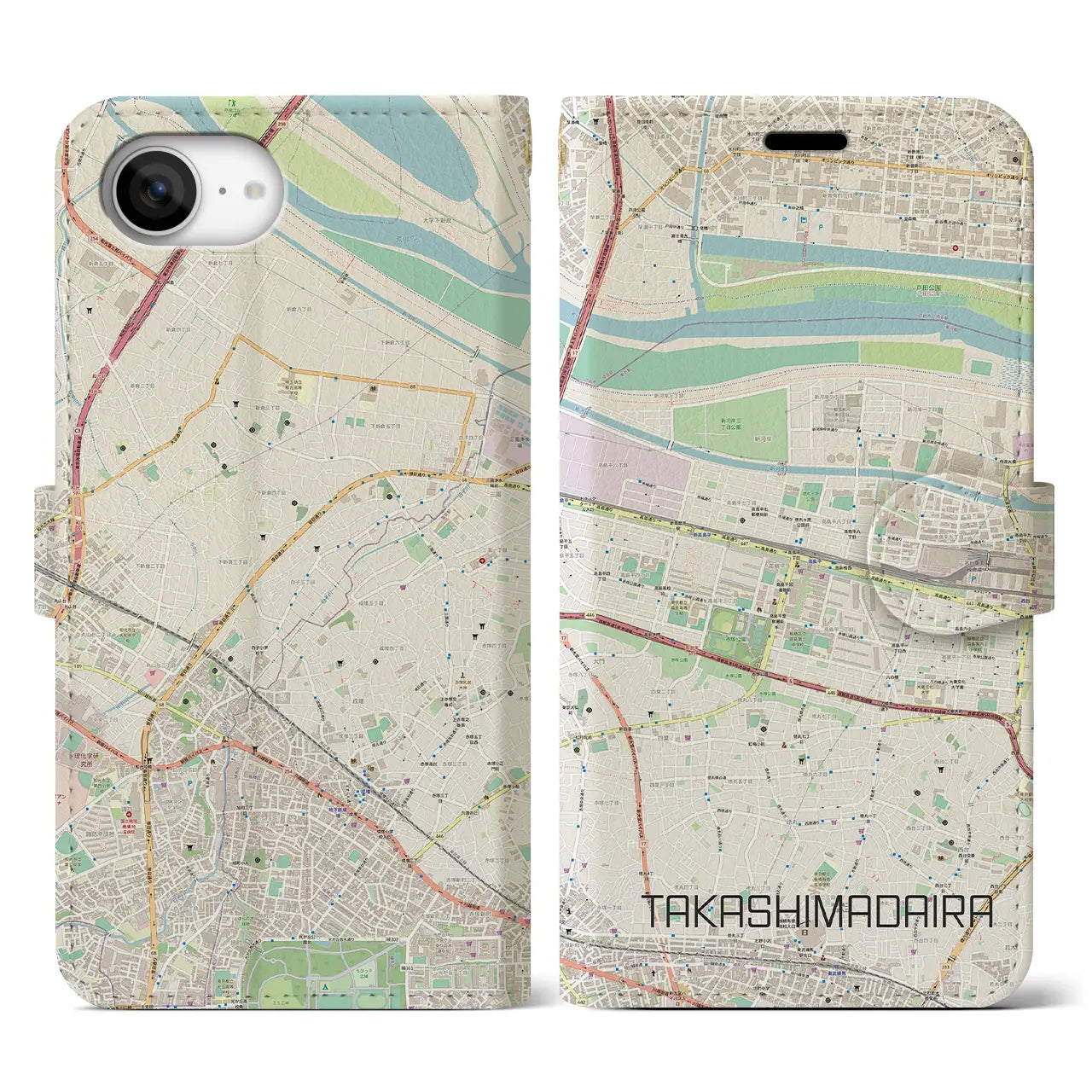 【高島平(東京都)】地図柄iPhoneケース(手帳タイプ)