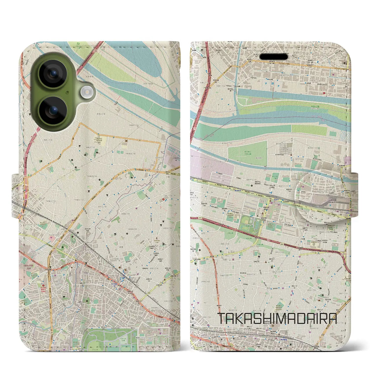 【高島平(東京都)】地図柄iPhoneケース(手帳タイプ)