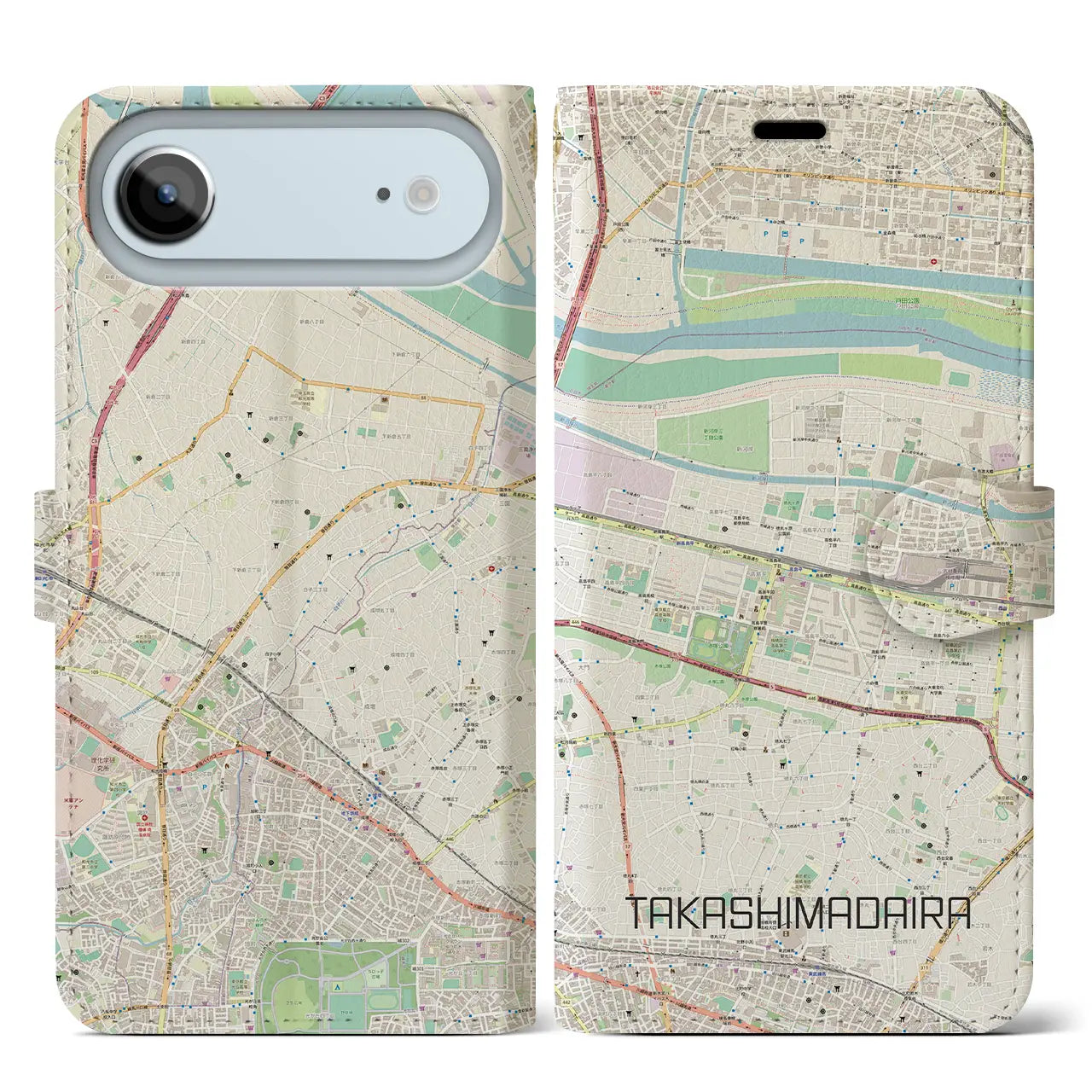 【高島平(東京都)】地図柄iPhoneケース(手帳タイプ)