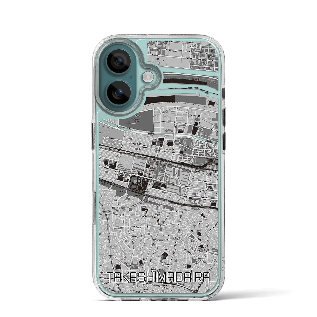 【高島平(東京都)】地図柄iPhoneケース(MagSafeタイプ)モノトーン・iPhone 16 Pro 用