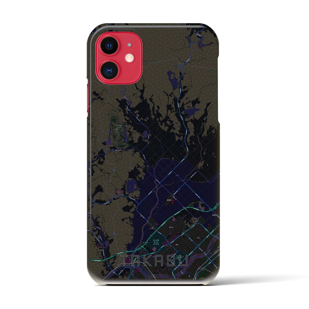 【鷹栖(北海道)】地図柄iPhoneケース(バックカバータイプ)