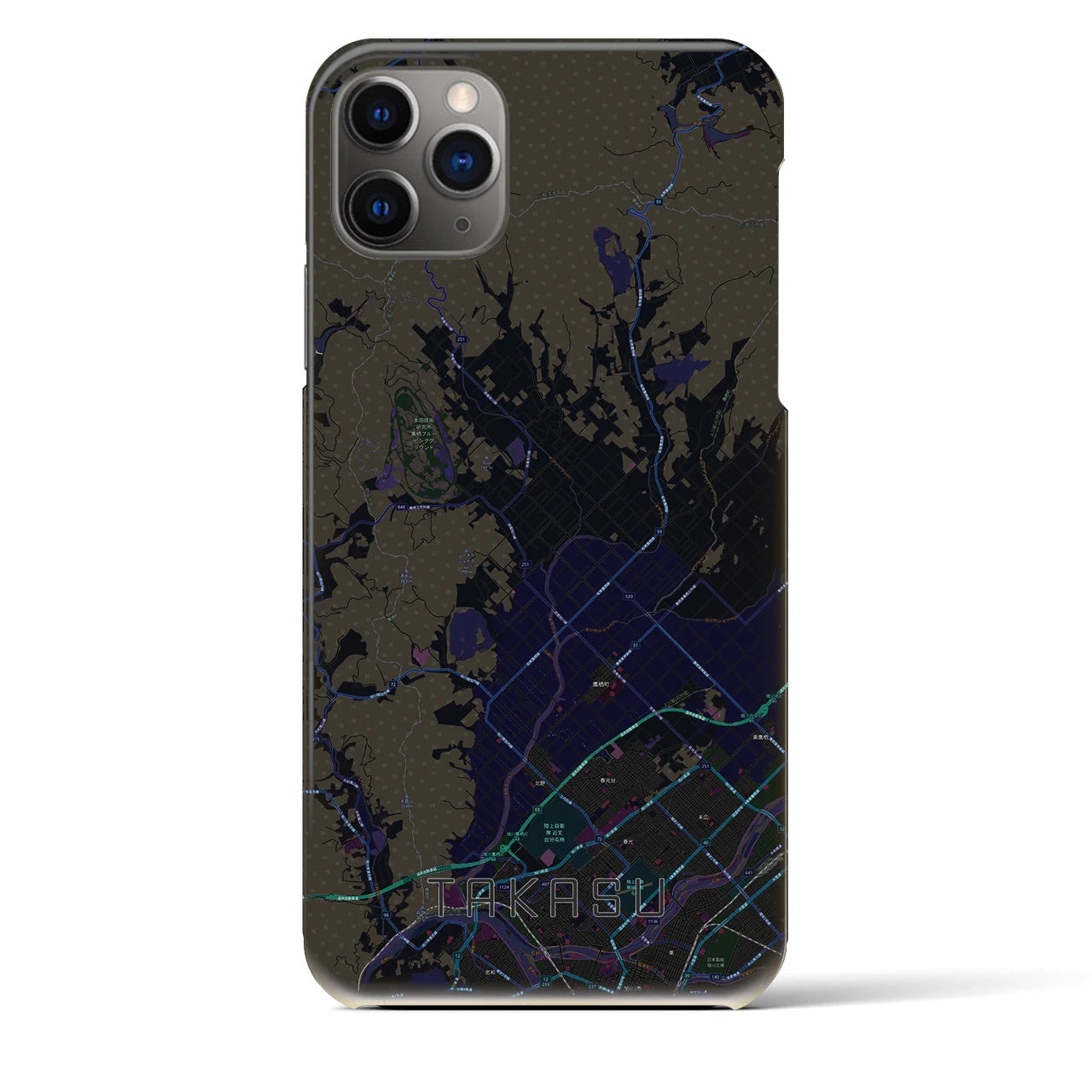 【鷹栖(北海道)】地図柄iPhoneケース(バックカバータイプ)