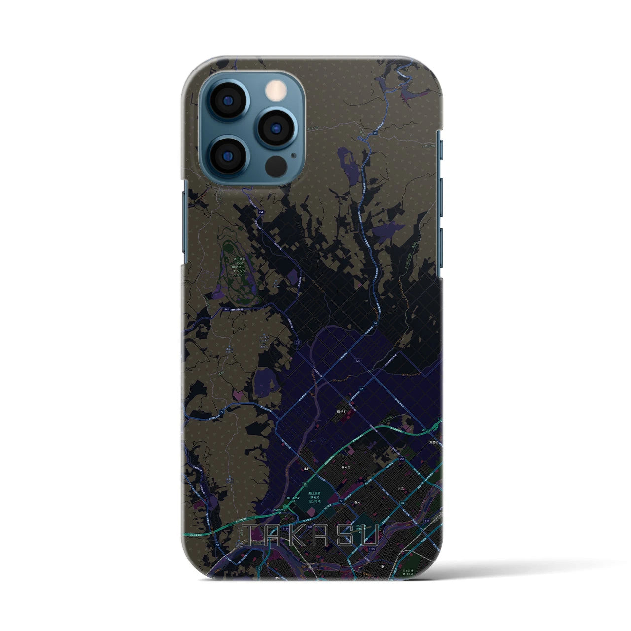 【鷹栖(北海道)】地図柄iPhoneケース(バックカバータイプ)