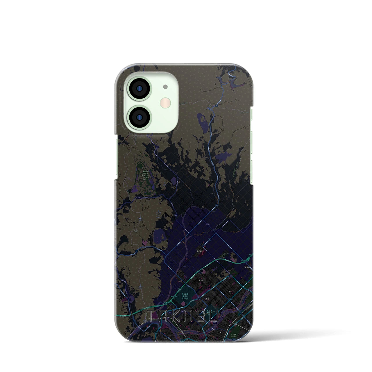 【鷹栖(北海道)】地図柄iPhoneケース(バックカバータイプ)