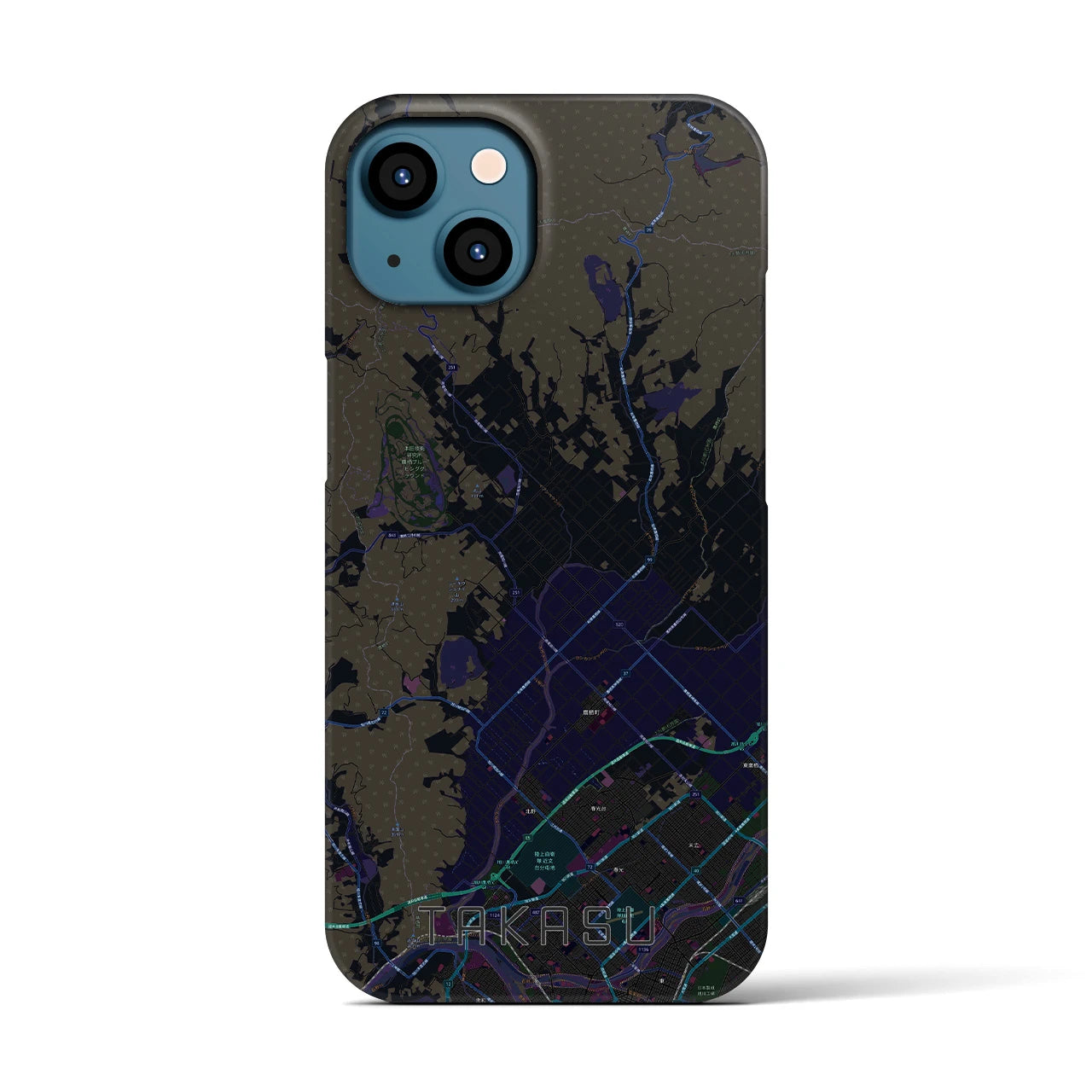 【鷹栖(北海道)】地図柄iPhoneケース(バックカバータイプ)