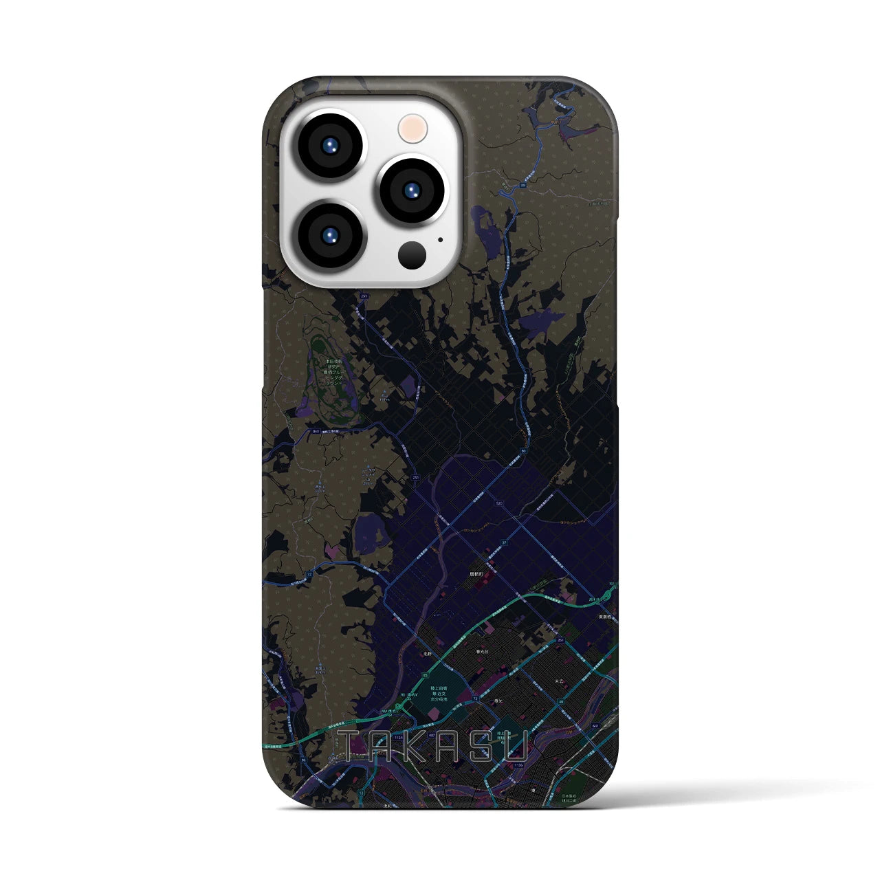 【鷹栖(北海道)】地図柄iPhoneケース(バックカバータイプ)